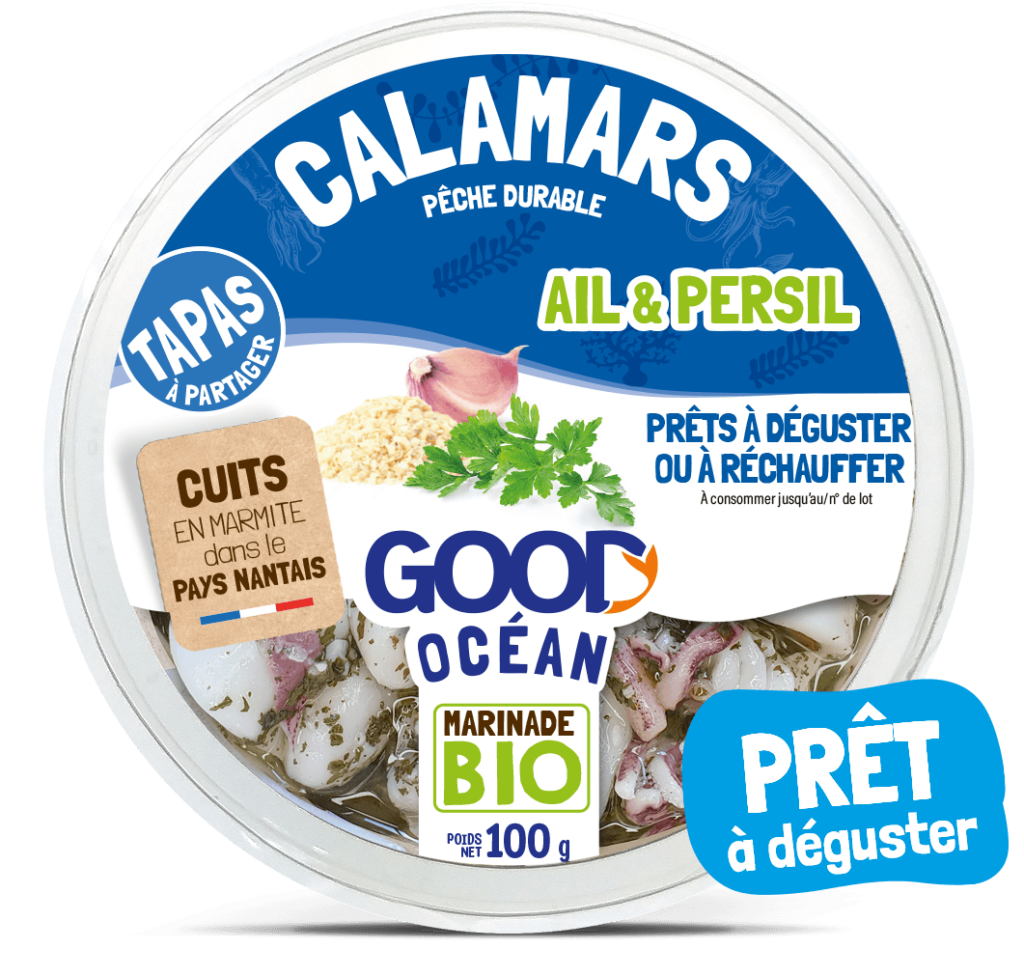 Packaging - Calamars ail et persil Good Océan -BIO-100 g - 2025